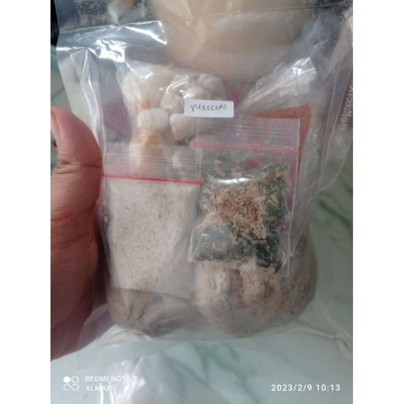 

paketan baso ikan bahari mercon komplit bumbu