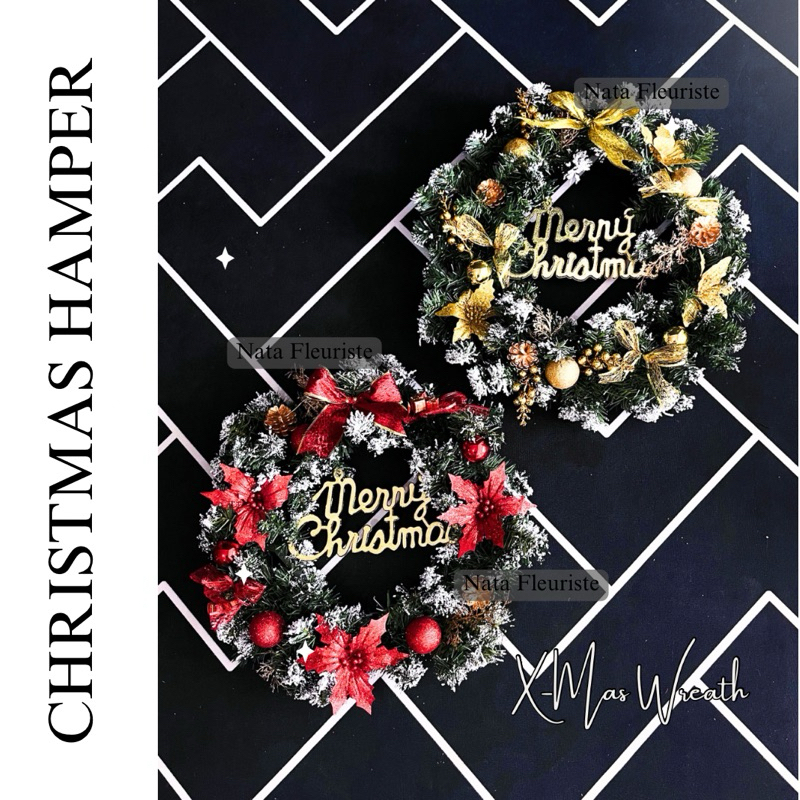 

Nata Fleuriste - WREATH CHRISTMAS 2024 FLOWER ARRANGEMENT cocok sebagai hadiah hampers kepada kerabat,teman, dan keluarga untuk hari raya Natal (Christmas)