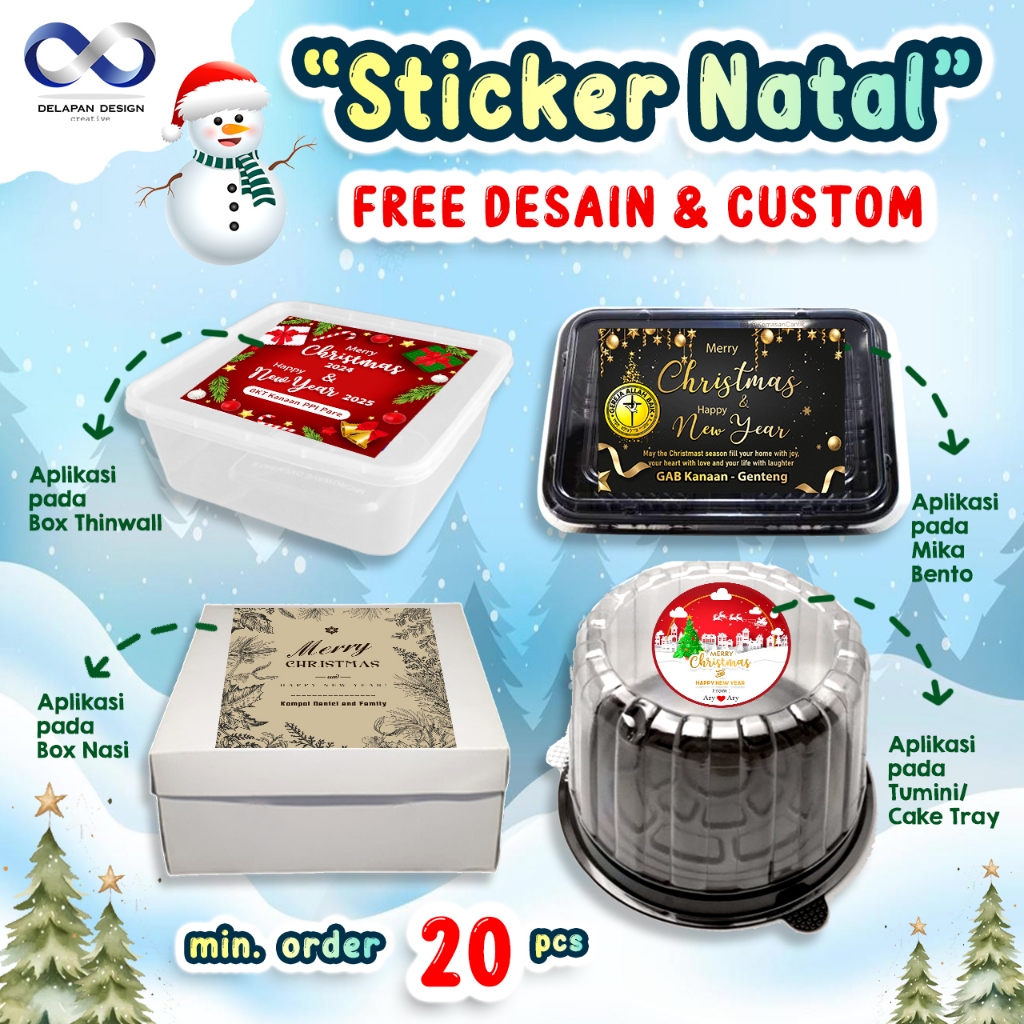 

STIKER NATAL BOX NASI KUE HANTARAN HAMPERS THINWALL