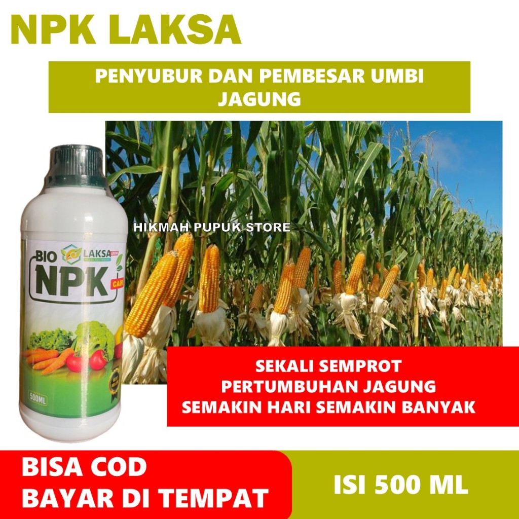 PROMO NPK LAKSA 1 BOTOL PUPUK ORGANIK CAIR TANAMAN JAGUNG Pupuk Jagung Biar Hasil Panen Lebih Banyak