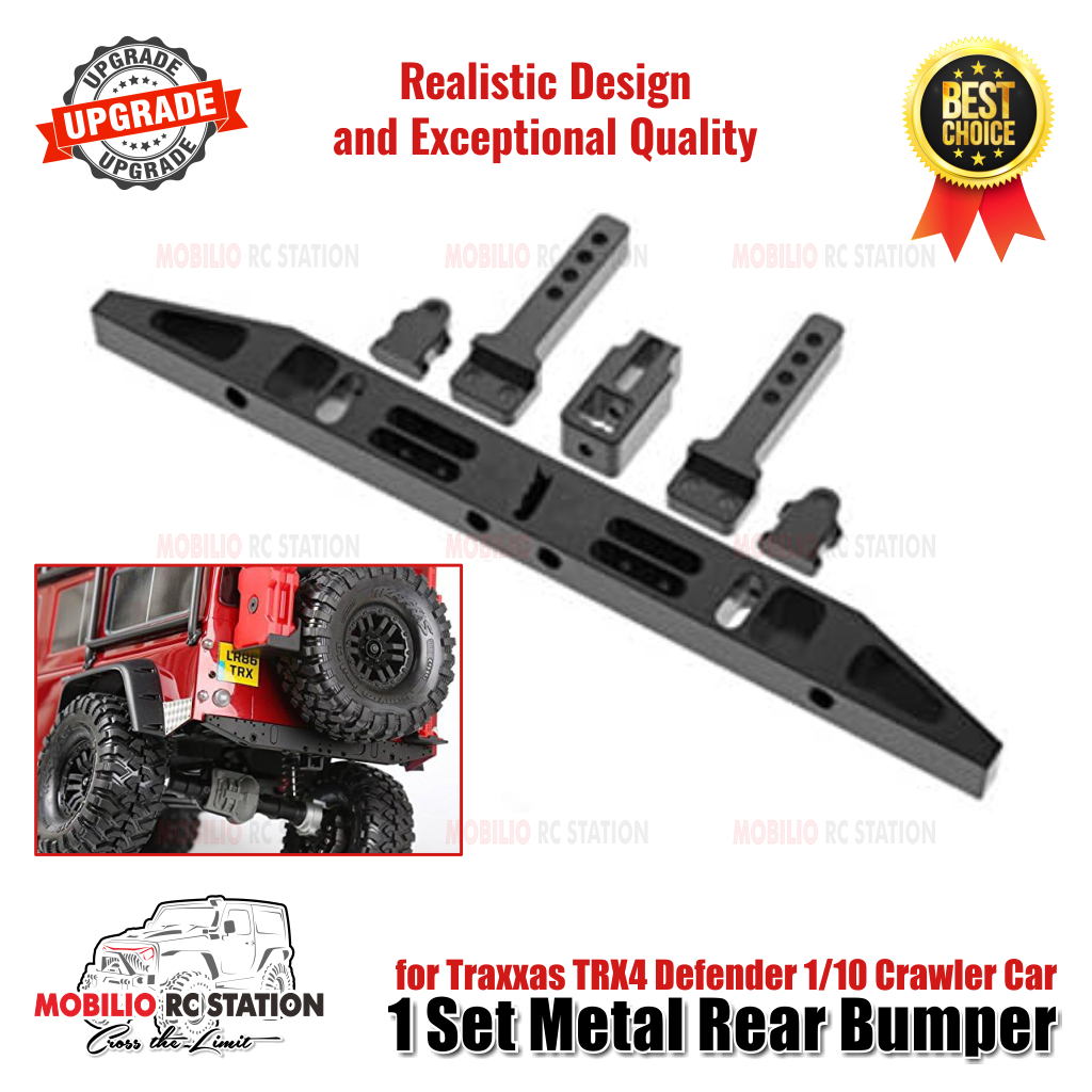 Upgrade Part 1 Set Metal Rear Bumper for Traxxas TRX4 Defender Crawler