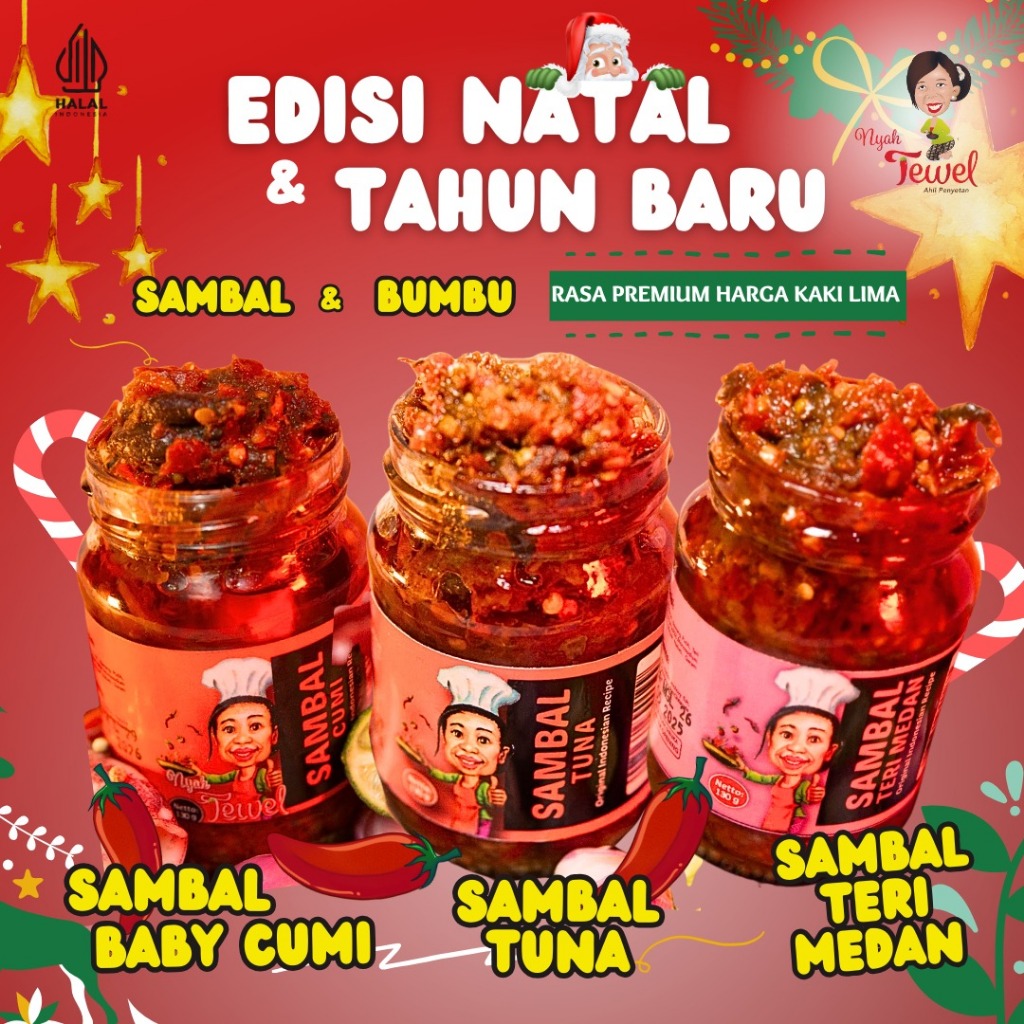 

NYAH TEWEL - PAHE 4 Sambal Baby Cumi, Sambal Tuna, Sambal Teri Medan Khas Nusantara Indonesia