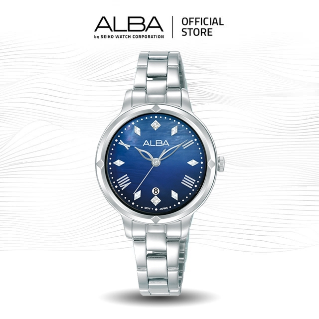 Alba Jam Tangan Wanita AH7DY5 / AH7DY5X1 Quartz Blue Dial Stainless