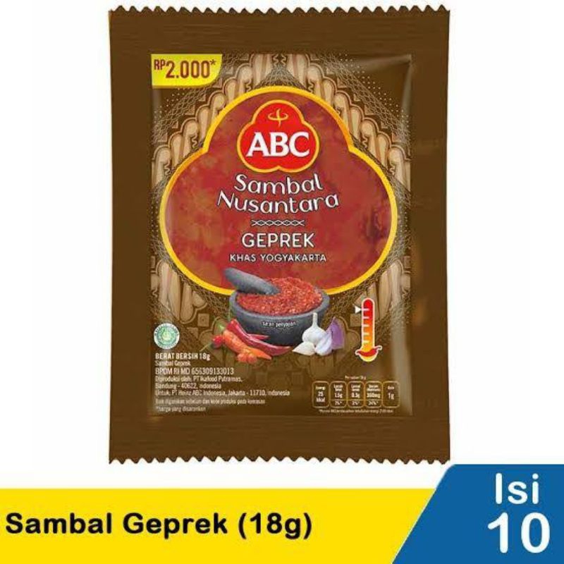 

ABC SAMBAL GEPREK 18G ISI 10