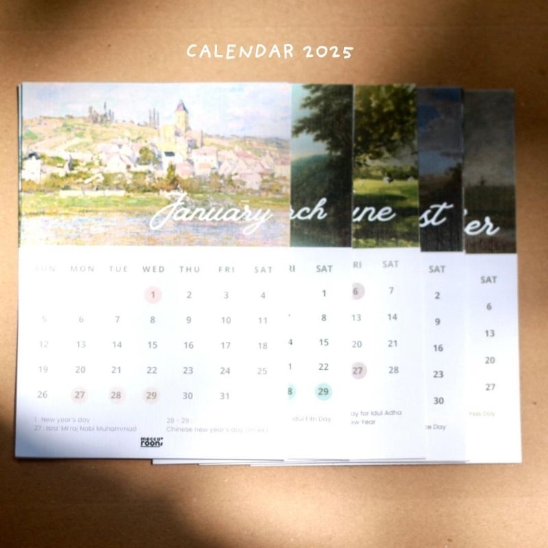 

Kalender Tempel Aesthetic 2025 size A6 - Free Sticker Dots