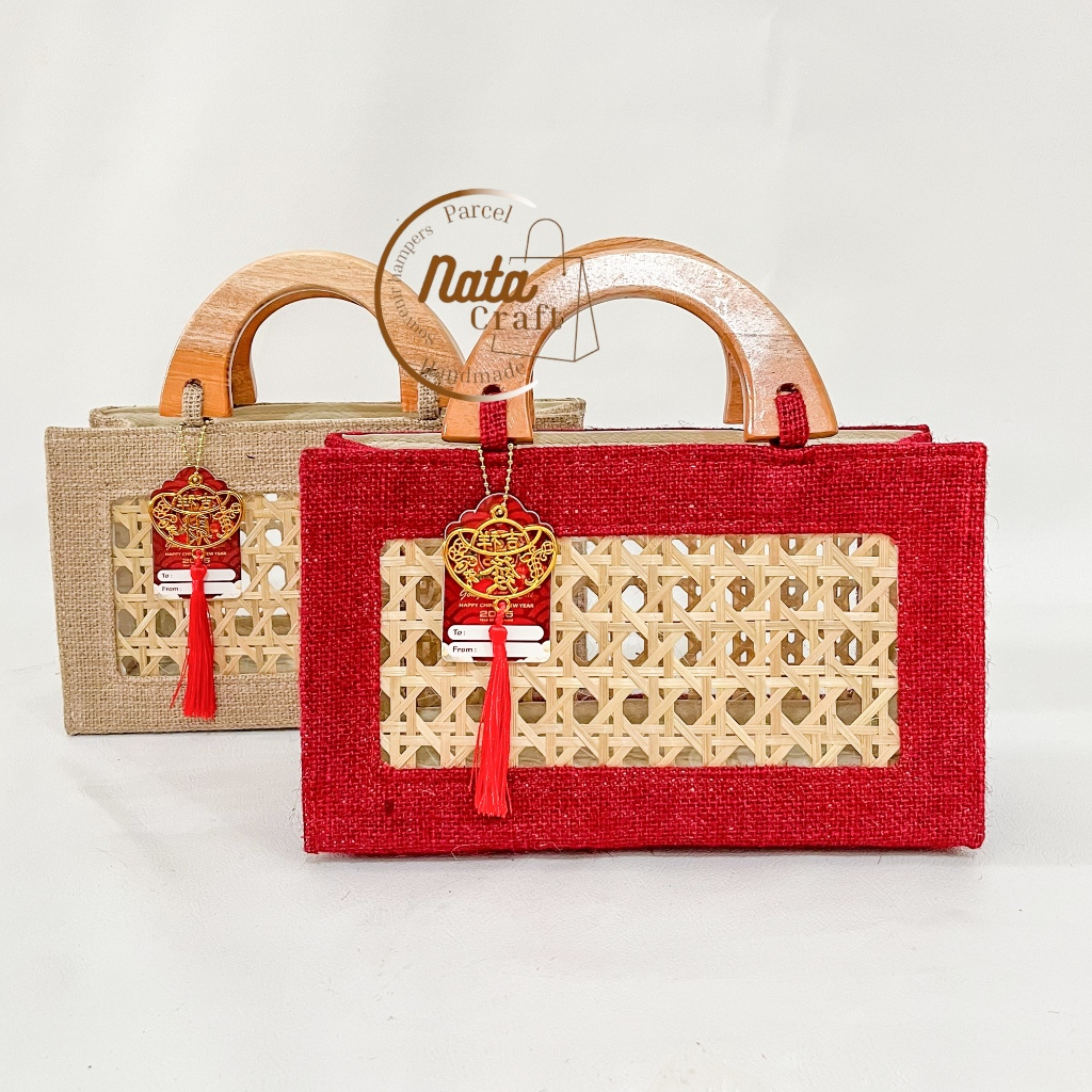 

Natacraft-Tas Hampers Imlek Tas Parcel Goni Anyaman Bambu