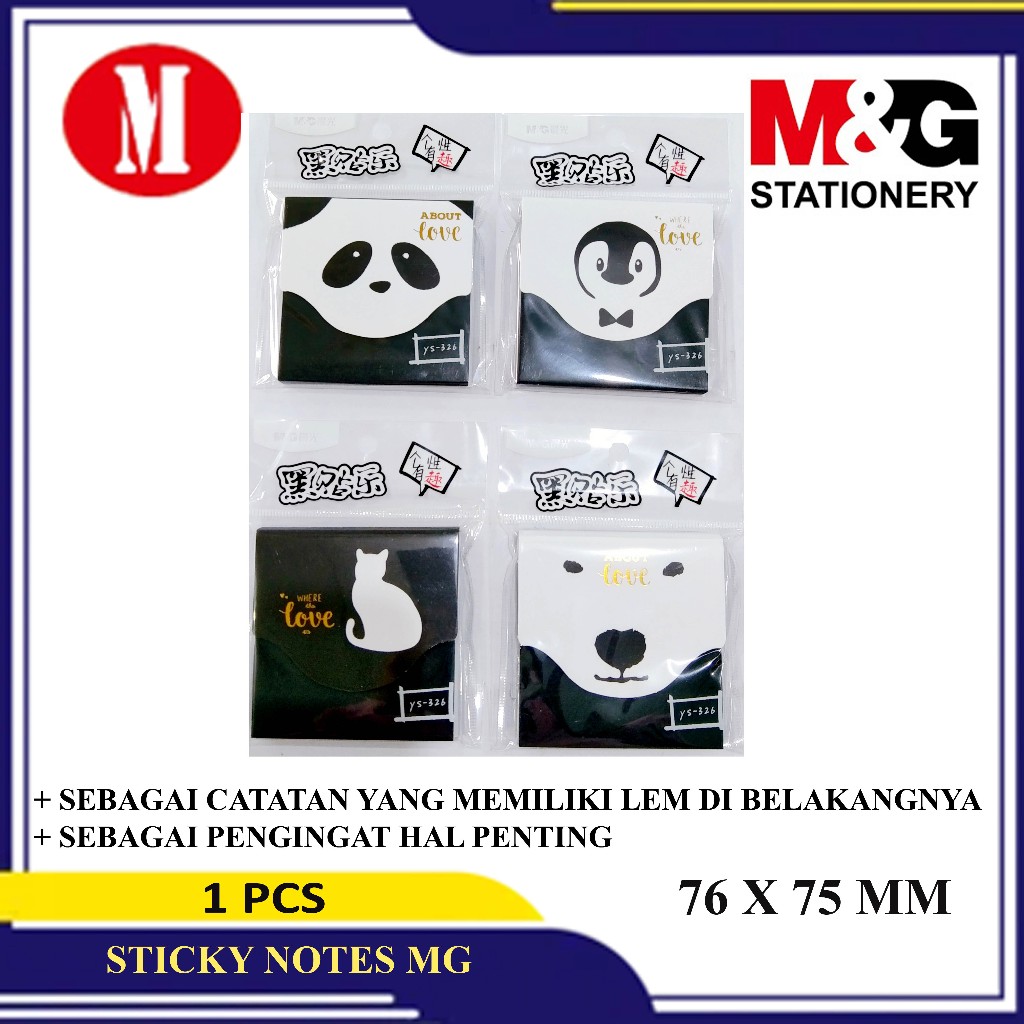 

M&G Sticky Notes Panda Warna Hitam 76 x75mm