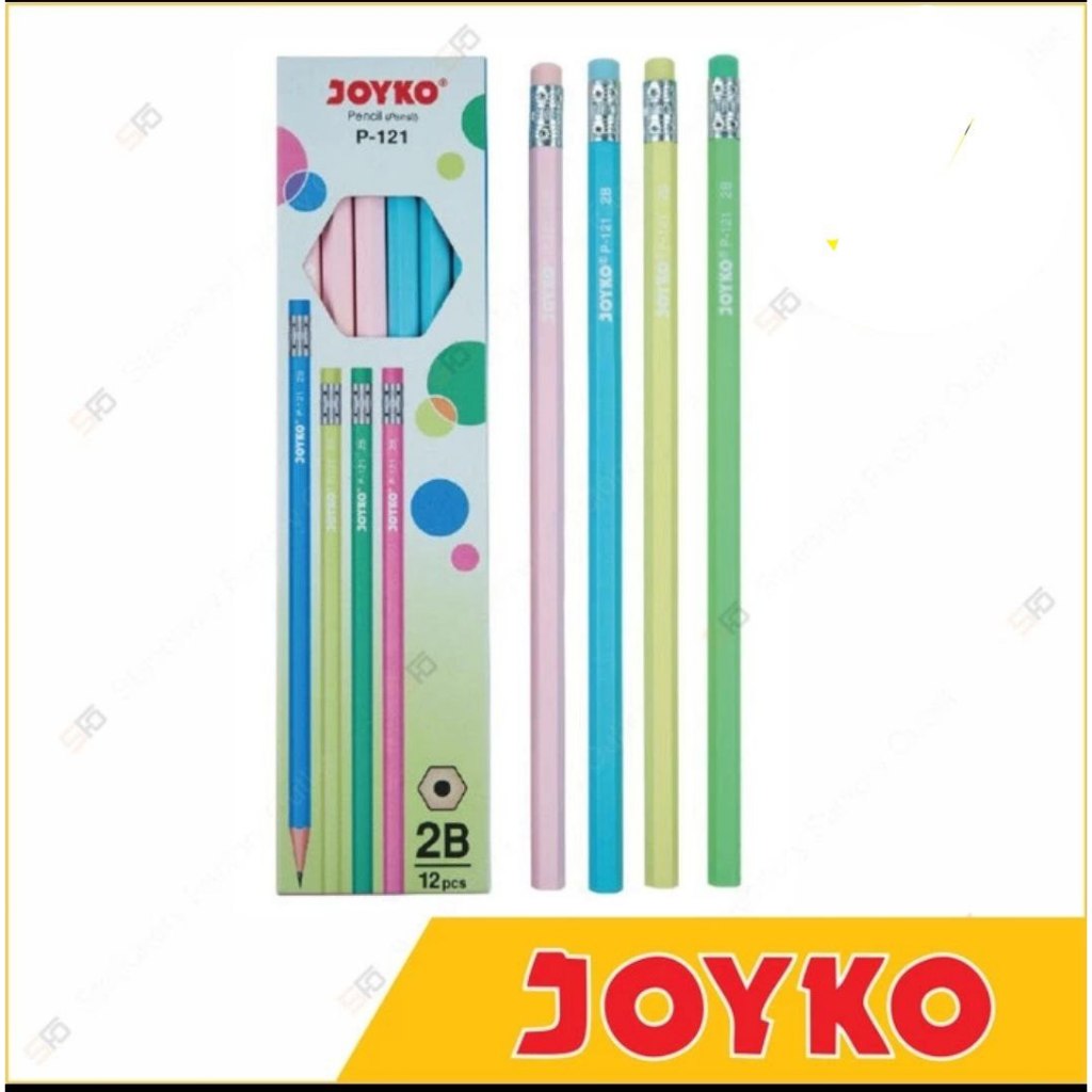 

Pensil Penghapus Hexagonal Pastel 2B Joyko - P-121 Satuan varian warna - Orange