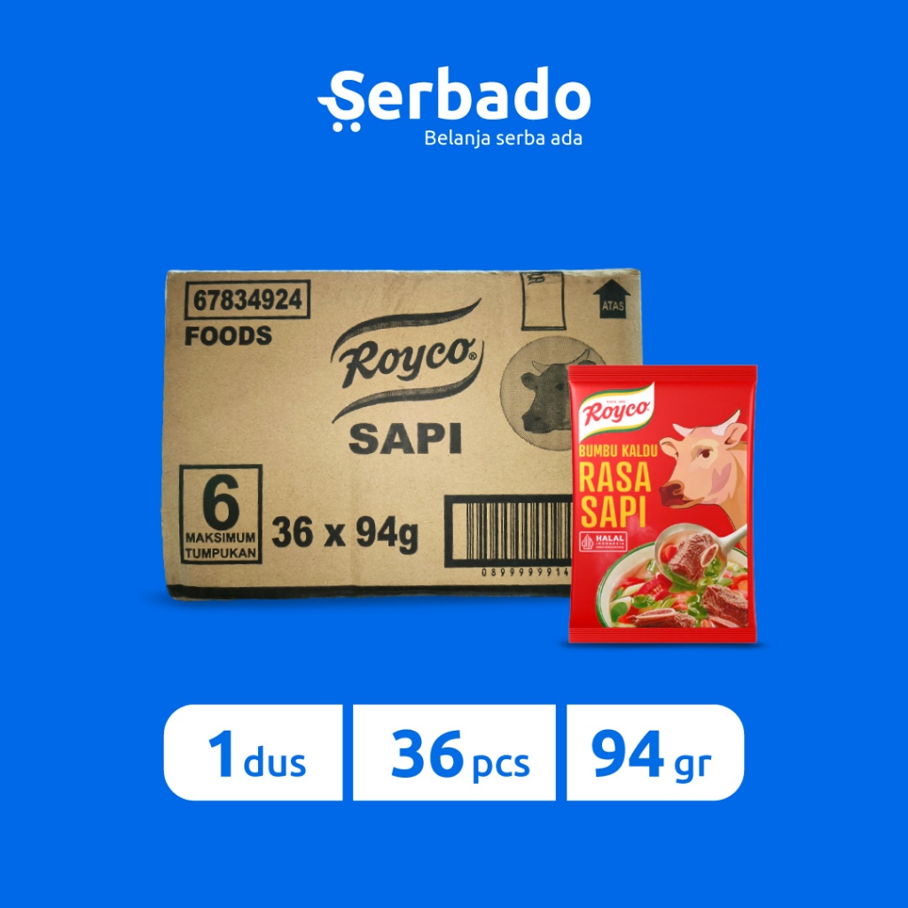 

Royco Bumbu Kaldu Penyedap Rasa Sapi Kemasan Sachet 94gr 1 Dus (isi 36 pcs)