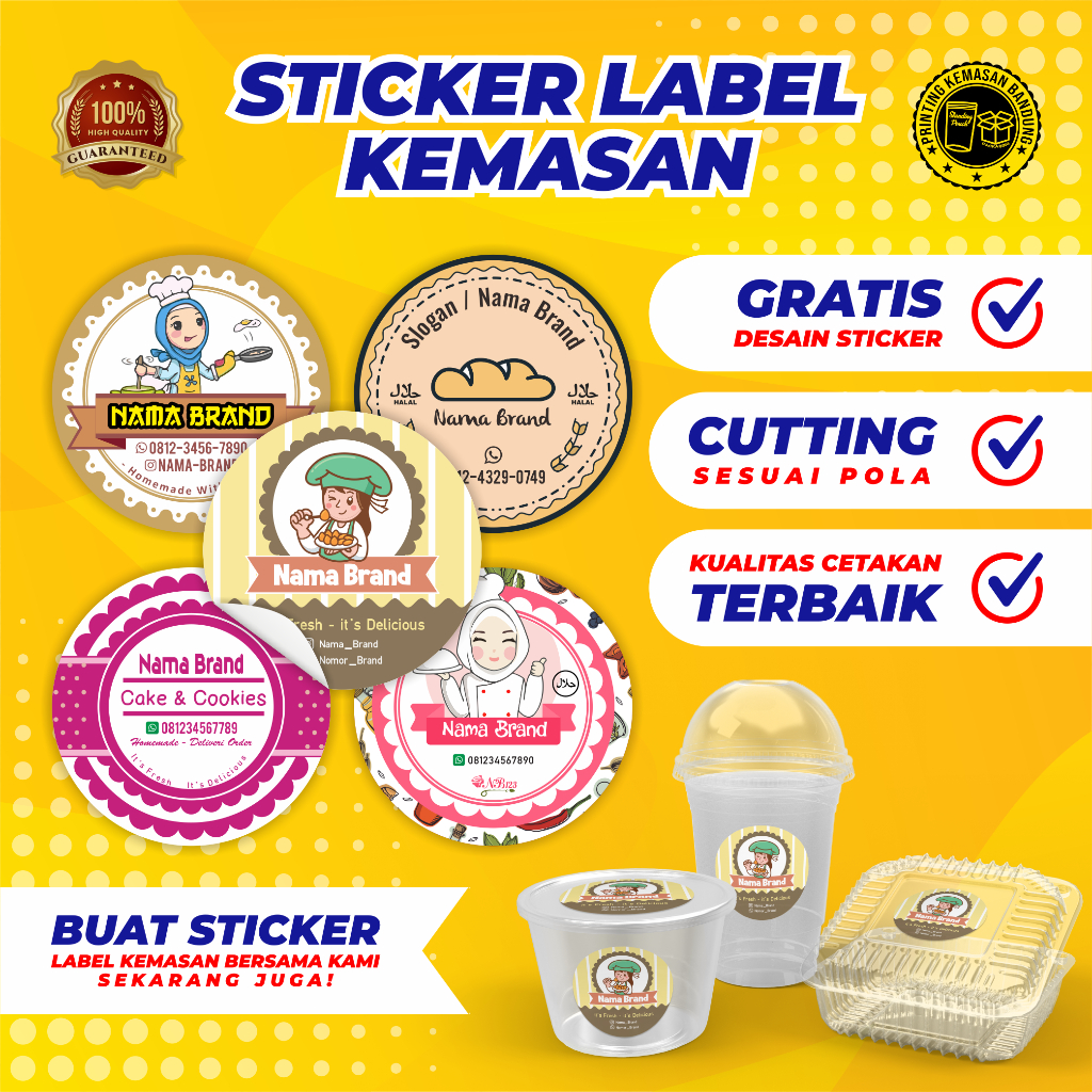 

Custom Sticker Stiker Segel Label Kemasan Produk Makanan Botol Minuman Cetak Desain sendiri