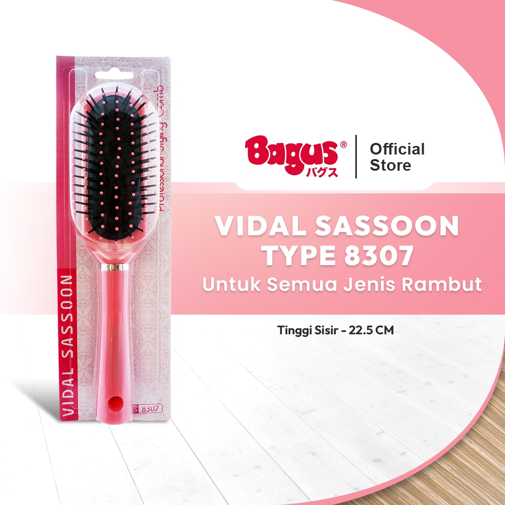 Bagus Vidal Sassoon Sisir Rambut Paddle Brush Tipe VS - 8307 Pink