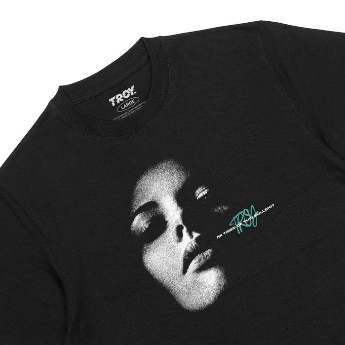 Troy Company Tshirt Black Madonna - Kaos Pria Lengan Pendek Hitam MTD 2171