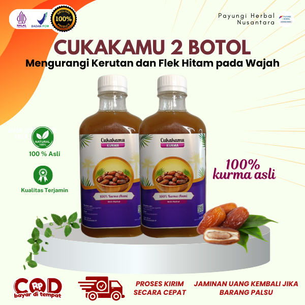 

CUKAKAMU Cuka Kurma Mencerahkan Wajah Putih Bersih Flek Hitam & Kerutan Hilang - 2 Botol