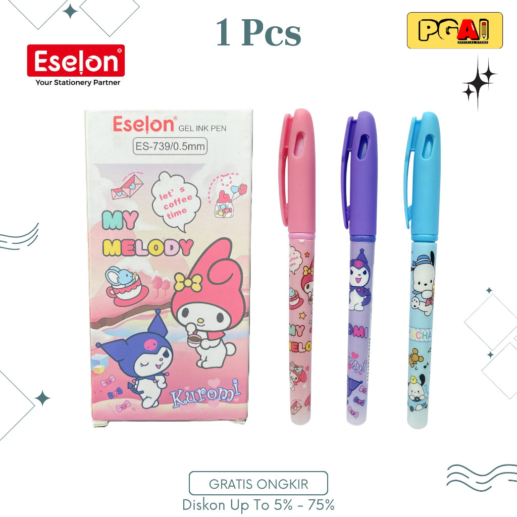 

(PGAI) PULPEN BOLPOIN KARAKTER KUROMI ESELON ES-739 0.5 MM 1 PCS PERLENGKAPAN KANTOR ALAT TULIS