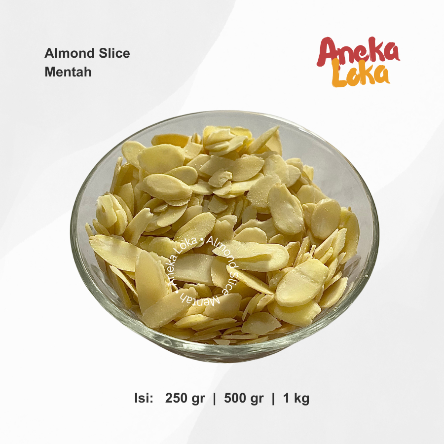 

Almond Slice Mentah Iris Tipis Tanpa Kulit Isi 250gr 500gr 1kg