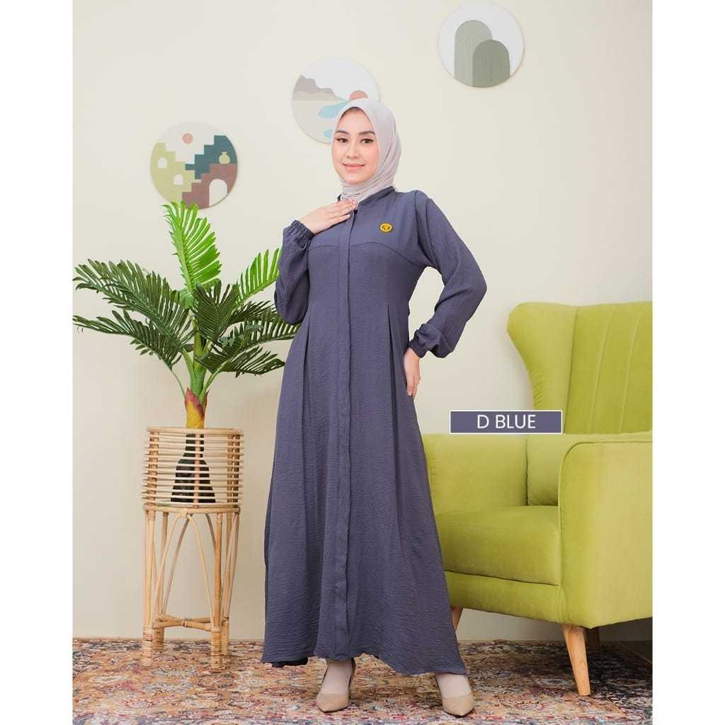 Gamis Bahan Crinkle Airflow Premium Baju Wanita Muslimah Polos