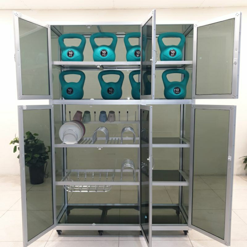 TC ALUMINIUM LP446 120X45X180 S LEMARI RAK PIRING PREMIUM ALUMINIUM TEBAL SILVER HOLLOW GOT 30 MM FU