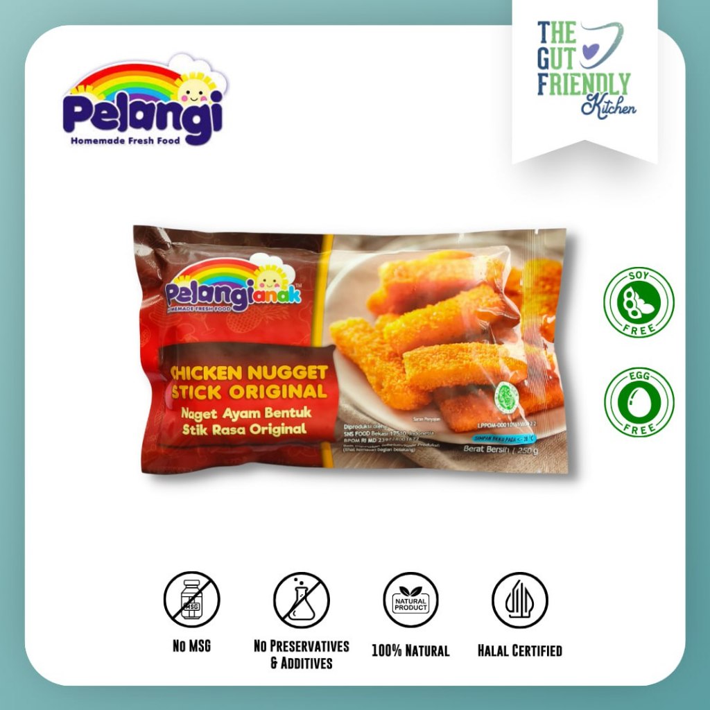 

PELANGI - Nugget Ayam Stick Premium Original Soy Free, Egg Free, Halal Non MSG & Non Pengawet