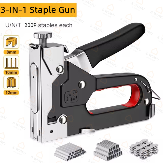 

3 In 1 Stapler Gun Staples Tembak Gun Tacker Powerfull Pistol Stapler Gratis 600 Staples