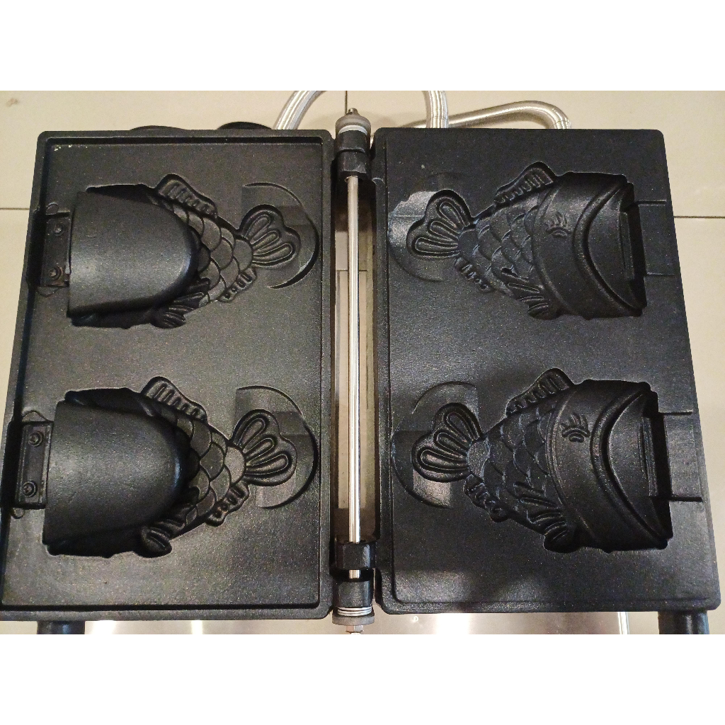 Taiyaki Machine Electric Ice Cream/Mesin Taiyaki Cone Shaped 2 Plate (Mulut Terbuka) BFK-1107