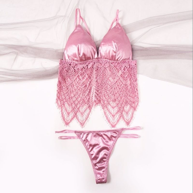 Letta Lingerie Sexy Lingeri Size XS-M Linjeri Satin Lingeria Seksi Linggerie Premium Baju Dinas Depa