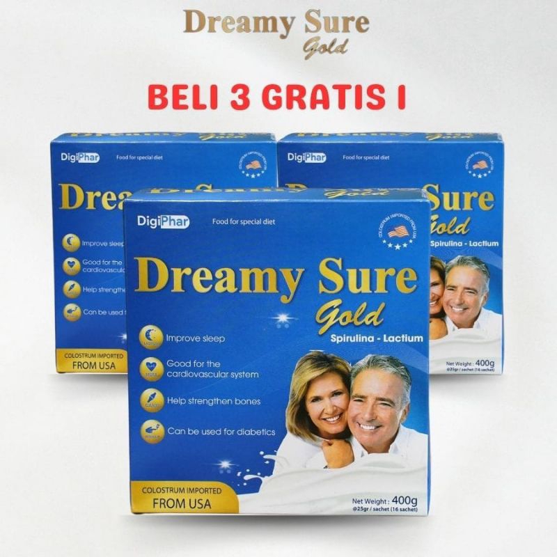 

1SASET DREAMY SURE GOLD SUSU UNTUK INSOMNIA /UNTUK SUSAH TIDUR& TULANG