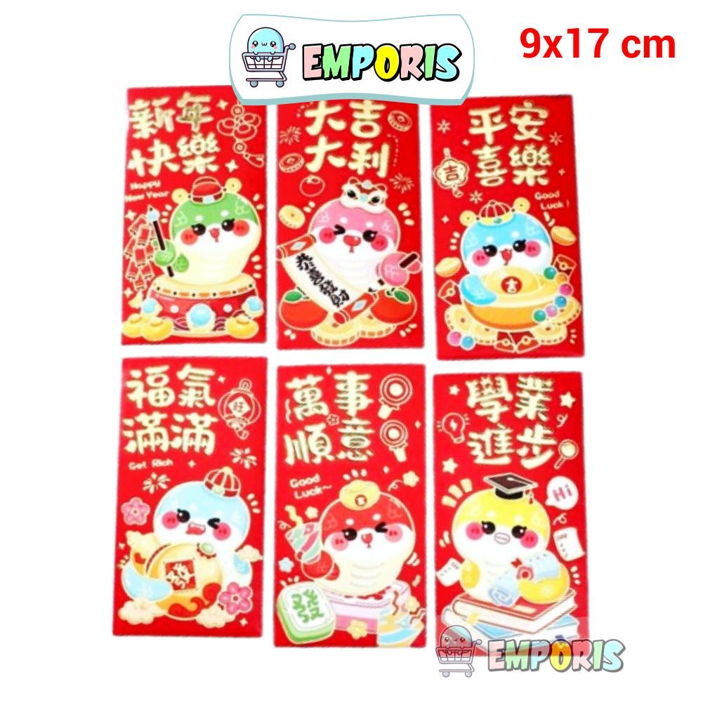 

Angpao Imlek Panjang 6 Pcs 9x17cm / Angpau Imlek Ular 2025