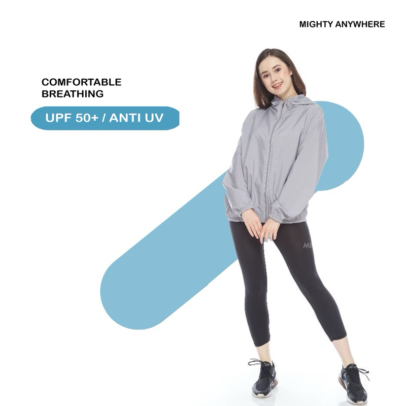 Jaket Olahraga Parasut Polos Pria/Wanita mirip Uniqlo, UV Protection, Windbreaker, Sauna Suit, Joggi