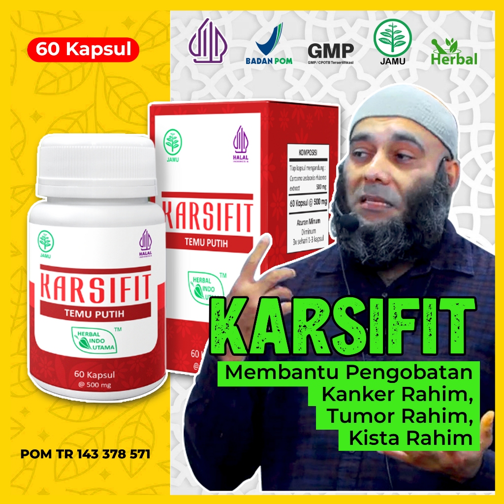 KARSIFIT Temu Putih Membantu Pengobatan Kanker Rahim, Tumor Rahim, Kista Rahim Herbal Indo Utama
