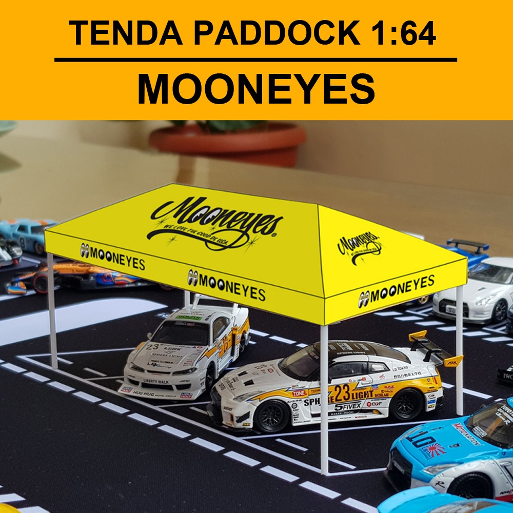 DIORAMA TENDA HOTWHEELS MOONEYE DIECAST 1/64 PAPERCRAFT EVENT MEETUP mooneyes