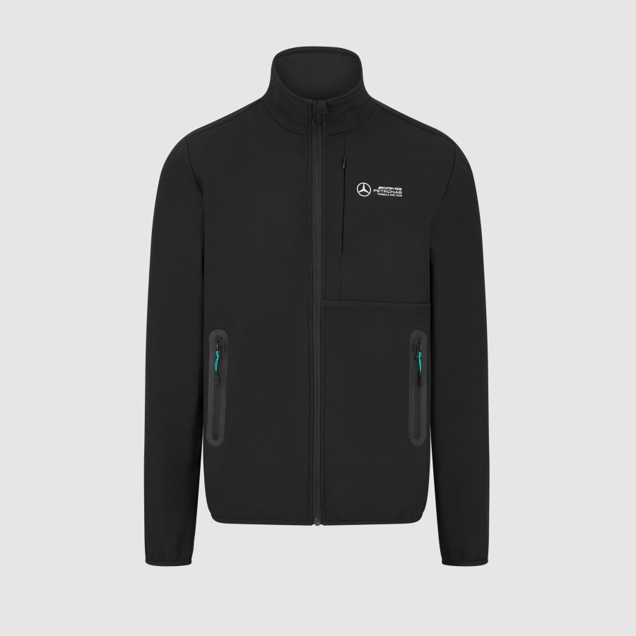 Mercedes-AMG F1 Team 2024 Softshell Jacket. Jaket Unisex Pria Wanita