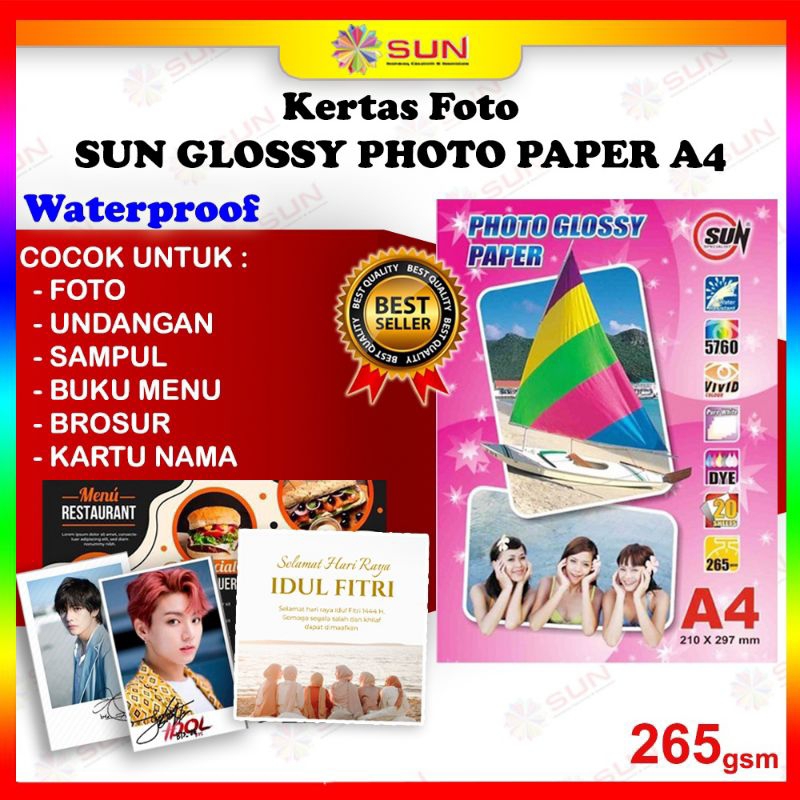 

Photo Glossy Paper A4 SUN | Kertas Foto Glossy