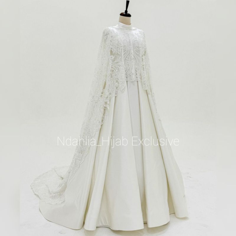 GAUN PENGANTIN SYARI FULL SET GAUN,VEIL,JILBAB,CADAR