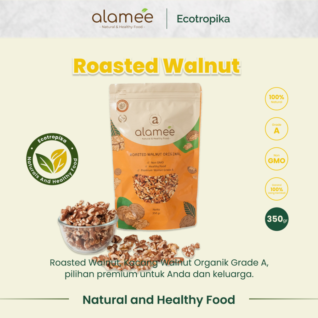 

Roasted Walnut Kacang Otak Panggang Premium Renyah Organik 350 gram Original