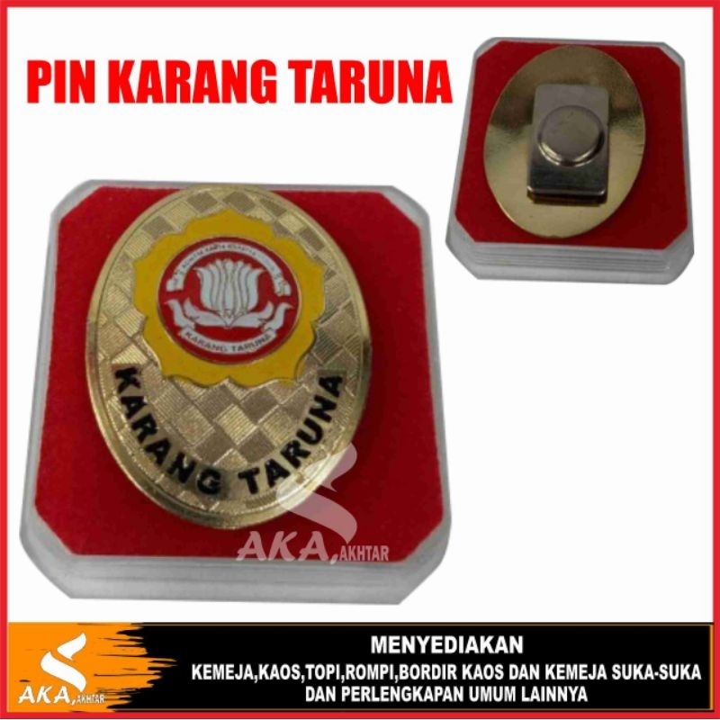 PIN KARANG TARUNA PIN KARANG TARUNA OVAL BROS KARANG TARUNA BAHAN KUNINGAN