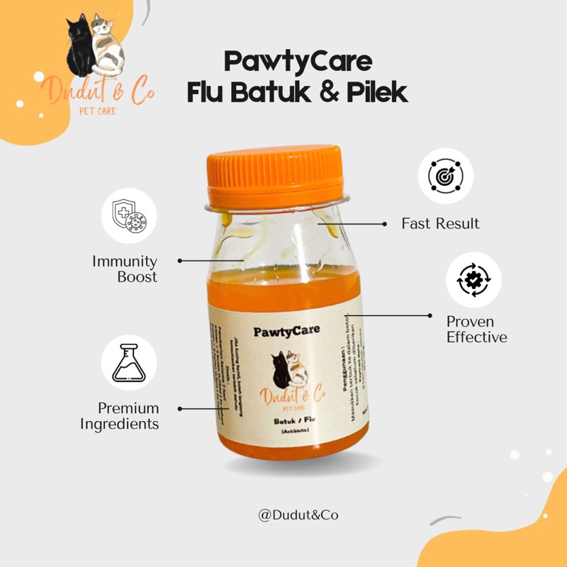 PawtyCare - Obat Flu Pilek Kucing Pilek Menahun | Obat Flu Berat Demam Pilek Bersin Kucing | Antibio