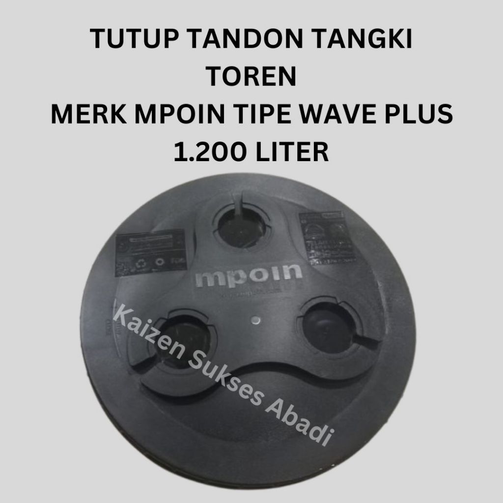 tutup penutup tandon tangki toren air atas plastik merek mpoin wave plus 1200 1000 liter termurah di