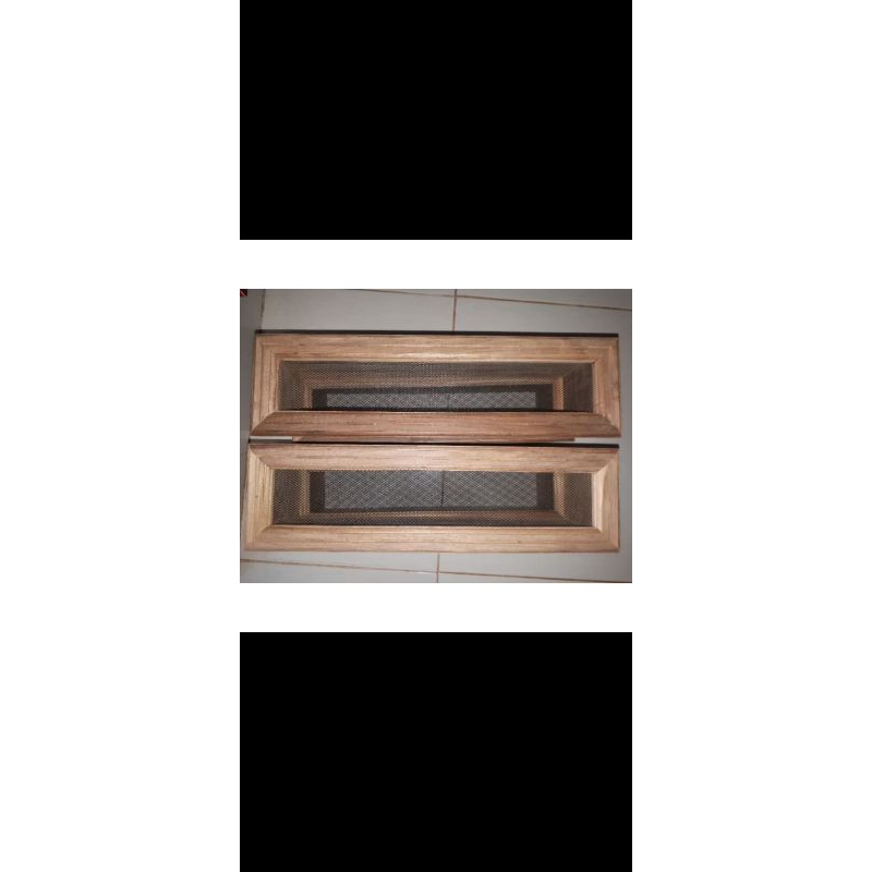 LOSTER KAYU JATI VENTILASI RUMAH 40cmx10cm double list + KAWAT NYAMUK/ VENTILASI UDARA