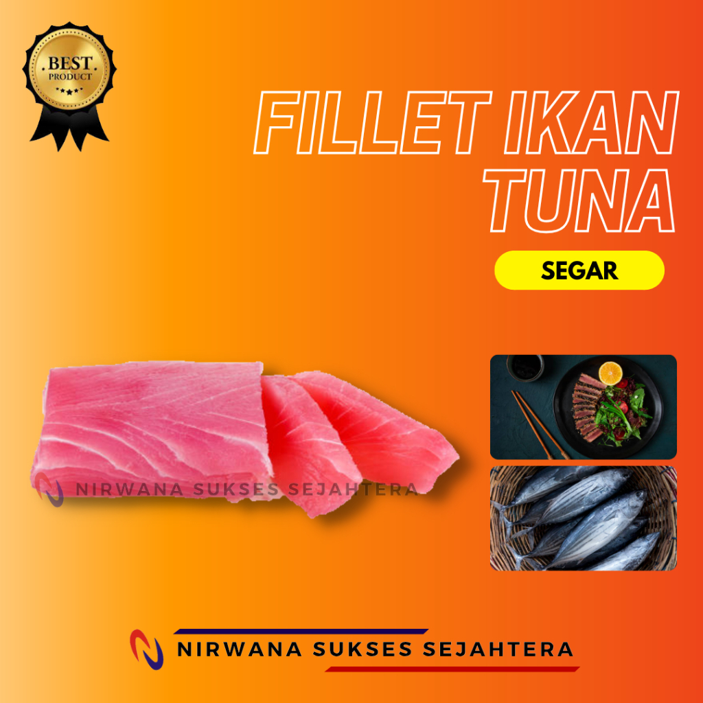 

FILLET IKAN TUNA, TUNA SAKU BONELESS TUNA FISH (TUNA PORTION 200 GRAM)
