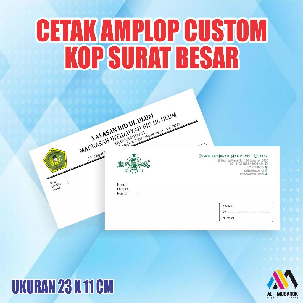 

Cetak Amplop Zakat Custom Logo – Lazis, Sekolah, Masjid, Pondok, Majelis | Ukuran 23x11 cm