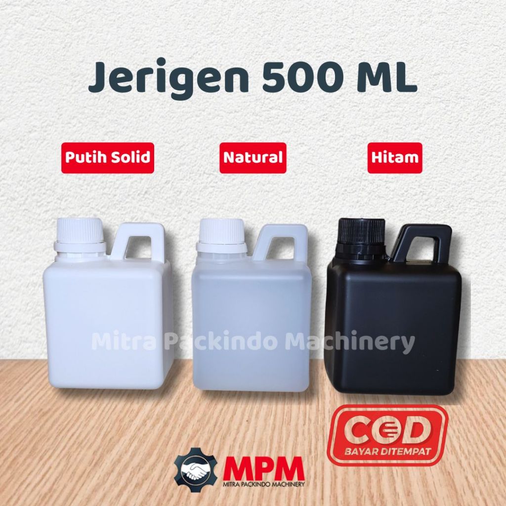 Jerigen 500 ml Hitam Natural Putih Jirigen 500ml 1/2L
