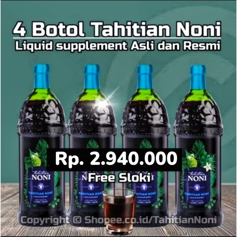 Promo 4 Botol Tahitian Noni Liquid Supplement TNO Gratis  Sloki Solusi  Stroke Diabetes Jantung Hipe
