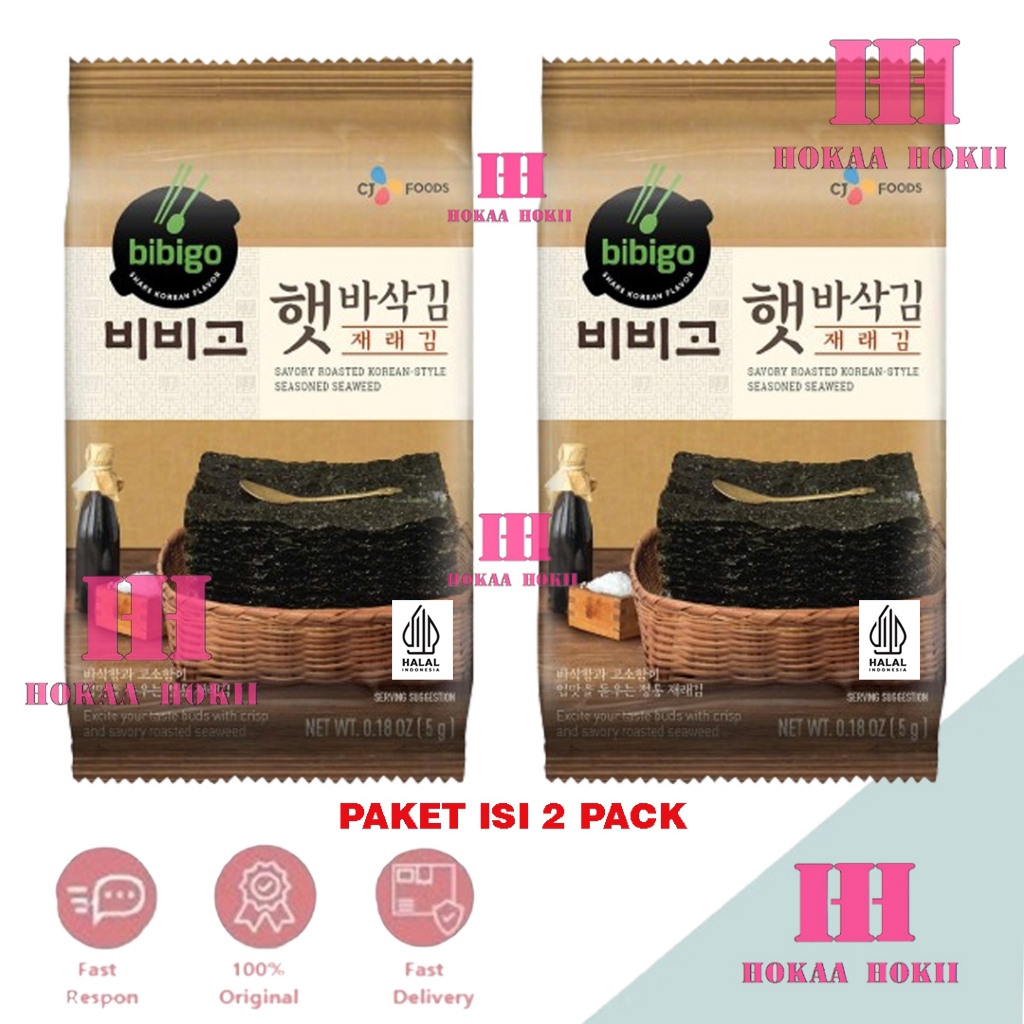 

Bibigo Seaweed Rumput Laut Seasoned Laver Paket Isi 2 Pack x 5gr (Halal)