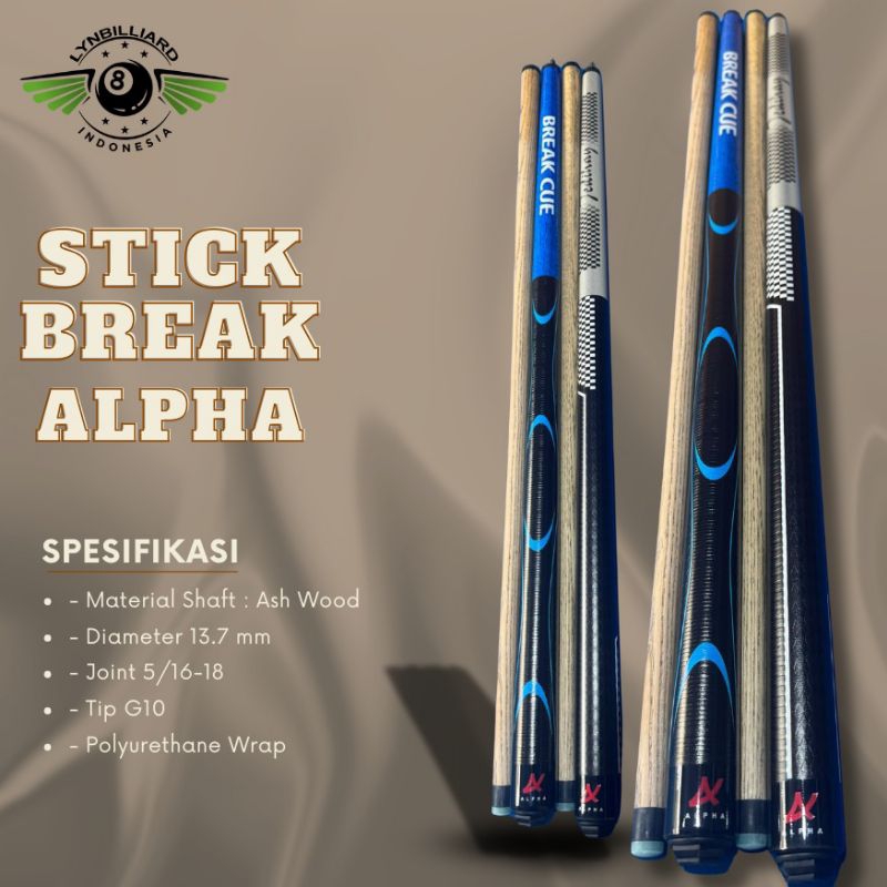 STICK BREAK ALPHA STICK BILLIARD BREAK KUALITAS PREMIUM