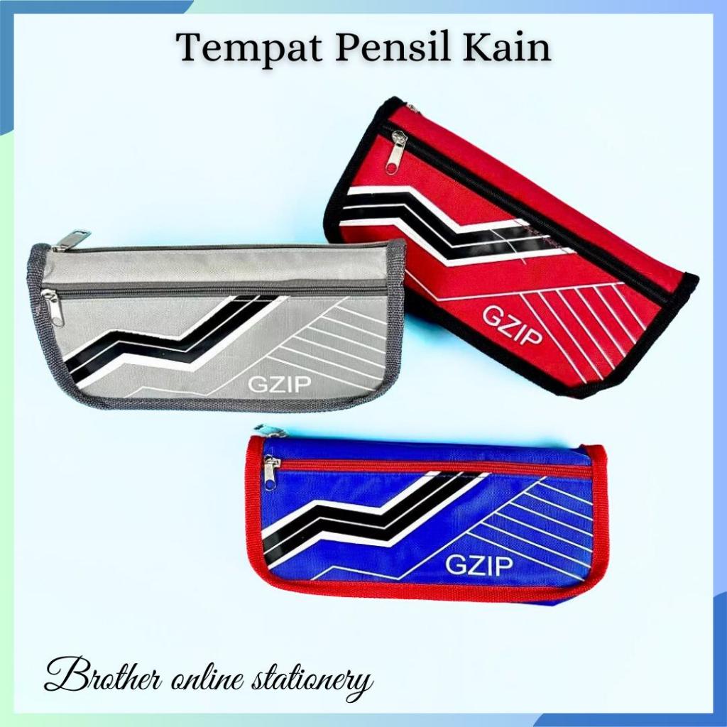 

BOS Kotak Pensil Kain Set/Tempat Pensil Sleting/Pencil Case Zipper