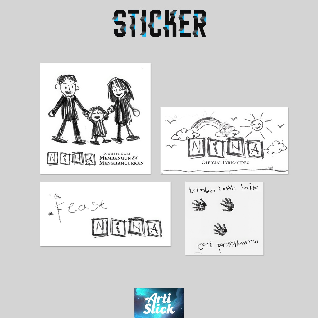 

[4 pcs PACK] FEAST - NINA STICKER PACK 1 | Vinyl Laminasi anti air | ArtiStick Merch