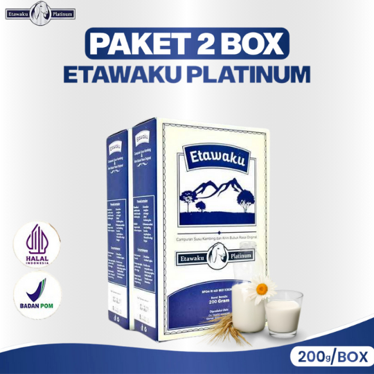 

Etawaku Platinum Paket 2 Box - Susu Kambing Etawa Murni + Krimer Bubuk, Kaya Protein & Vitamin, Rendah Lemak, Atasi Nyeri Persendian