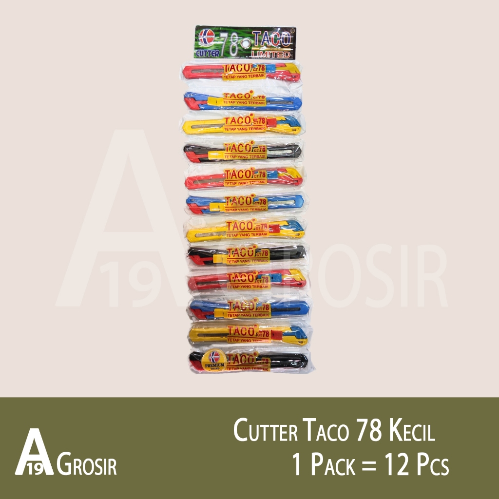 

(1PACK=12PCS) Cutter Taco 78 Ukuran Kecil