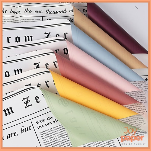 

20 lembar Bicolor white newspaper cellophane kertas bunga wrapping paper Kb6038