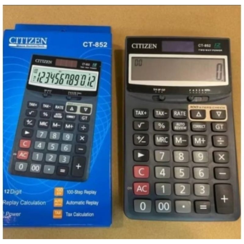 

KALKULATOR CITIZEN CT 852 - 12 DIGIT - TAX CALCULATION - REPLAY - 2 POWER